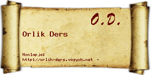 Orlik Ders névjegykártya